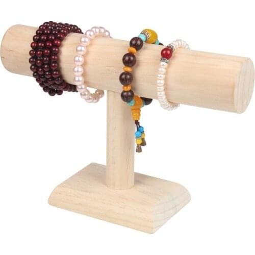 Wooden Bracelet Chain Watch Rack T Bracelet Holder Jewelry Showcase Necklace Display Storage Watch Stand Bangle Organizer