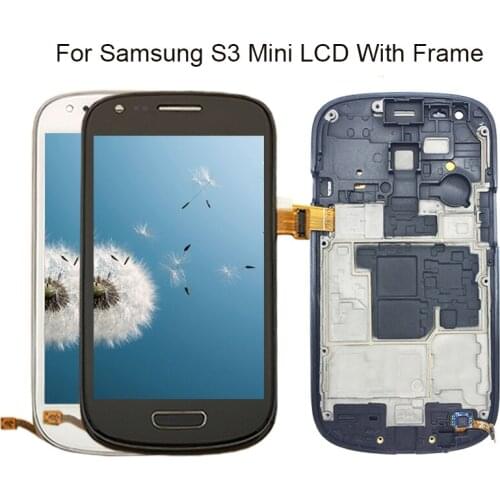 For Samsung Galaxy S3 Mini I8190 i8190N i8195 i8200 with frame Screen Touch Digitizer Assembly Replace 100% Tested