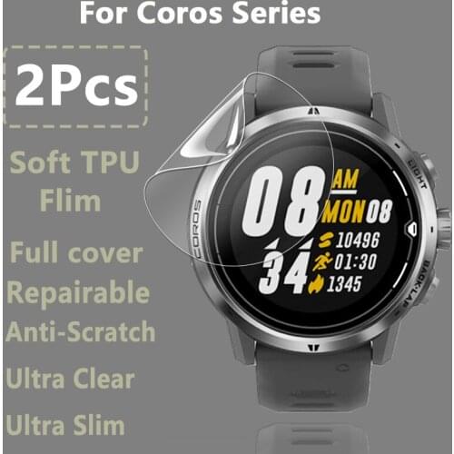 2Pcs For Coros Apex Pro 42mm 46mm Pace 2 Vertix Watch Clear Soft Hydrogel Repairable Film Screen Protector -Not Tempered Glass