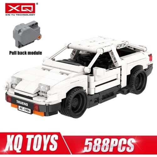 HB TOYS MOC Authorization High-tech Car Initial D AE86 Cartoon Building Blocks Bricks Kids Educational Toys Birthday Gifts