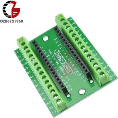 NANO V3.0 3.0 Controller Terminal Adapter Expansion Board NANO IO Shield Power Module for Arduino AVR ATMEGA328P DIY Green