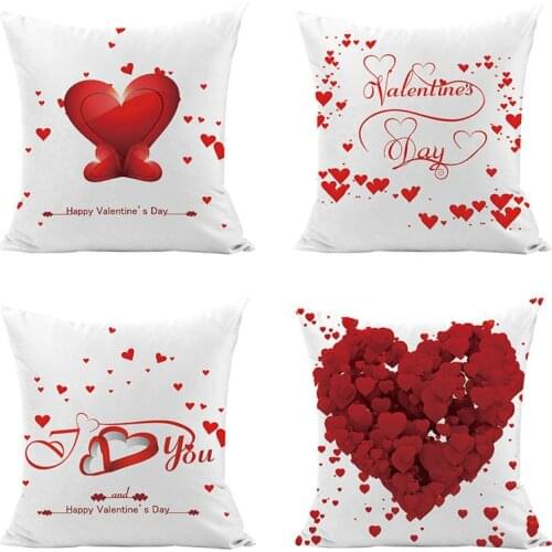 Valentines Day Colorful Cushion Cover Throw Pillow Case for Home Chair Sofa Decoration Square Pillowcases