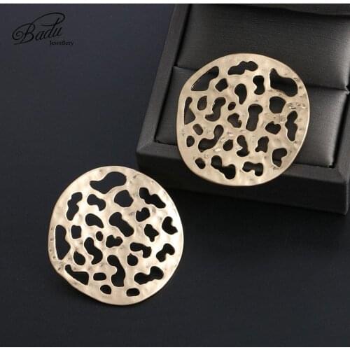 Badu Round Hollow Earring for Women Fashion Geometric Punk Earrings 2019 New Hot Sale Jewelry Wholesale Gift for Girls Party
