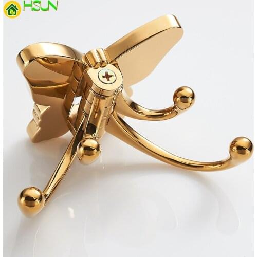 Solid Rotary Butterfly Hooks Hanging Wallh Door Clothes Hook Creative Clothes Hook Bearing 50kg