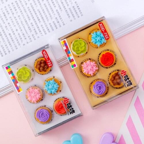 18packs Cute Kawaii Cookies Rubber Eraser Set School Office Erase Supplies Kids Gifts Erasers for Kids