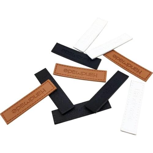 10X40Mm Small Decorative Pu Leather Labels For Clothing Handmade Sewing Tags For Gift Hand Made Labels Leather Accessories