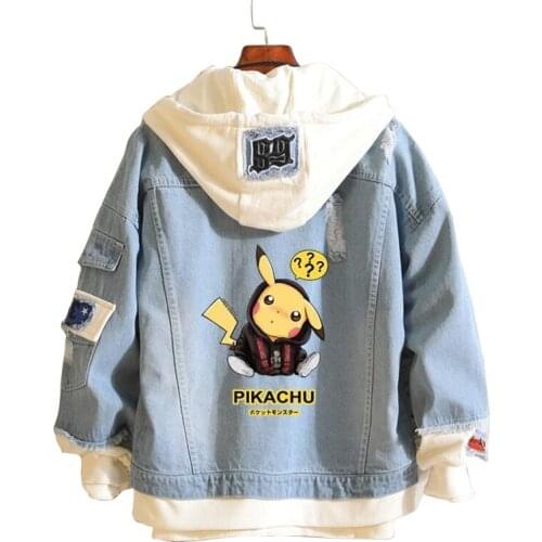 Fashion Ripped Hole Hooded Jeans Jacket For Women Autumn Casual Loose Denim Coat Female Student Outerwear Chaqueta Mujer