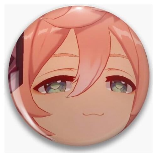 Yanfei Smug Genshin Impact Soft Button Pin Cartoon Decor Hat Fashion Badge Funny Clothes Brooch Collar Metal Cute Jewelry Lover