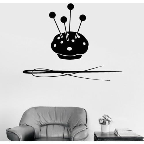 Cartoon Wall Stickers Sewing Room Art Decor Tailor Shop Atelier Tools Home Furnishing Decorative Vinyl Wall Decal Mural Z393