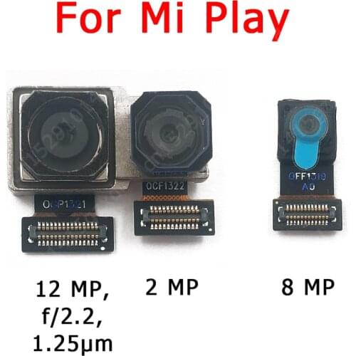 Original Front Rear Back Camera For Xiaomi Mi Play Main Facing Camera Module Flex Cable Replacement Spare Parts
