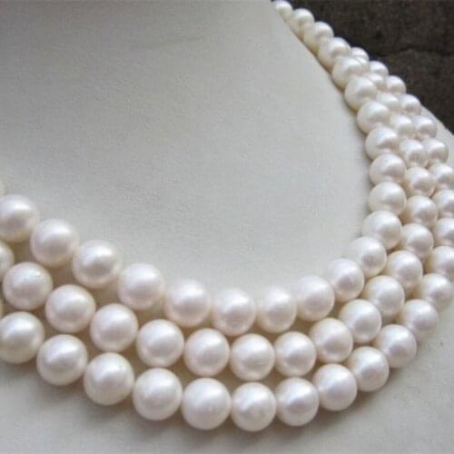 10-11mm perfect round natural freshwater cultured white pearl beads necklace for women party trendy jewelry gifts 54inch YE2089