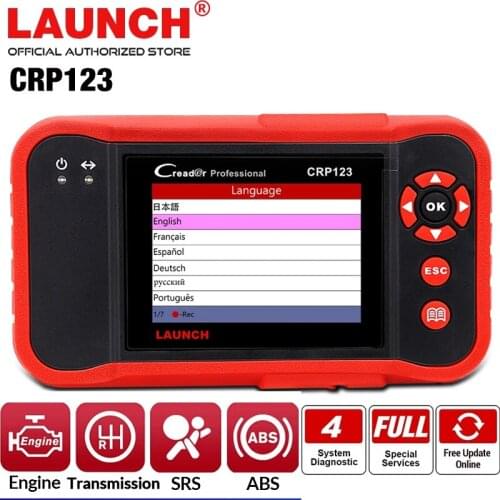 Professional OBD2 Scanner LAUNCH CRP123 Engine/ABS/SRS/Transmission Anto Diagnostic Scan Tools SRS Code Reader Life Free Update