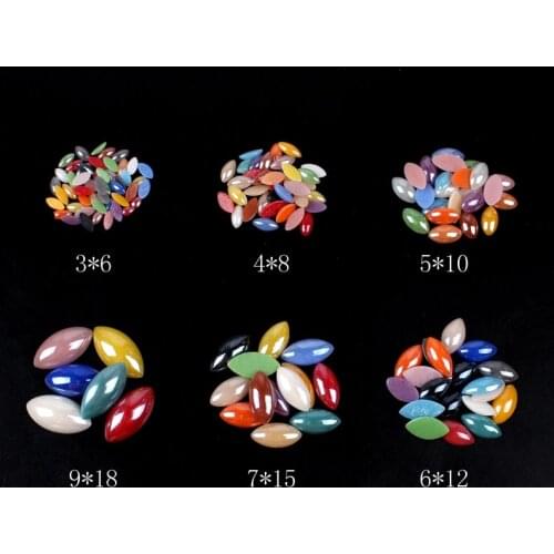 Mix color Ceramic Nail art Beads Horse eye Pearls 6mm-14mm 5 Sizes for Nail art DIY and garment free shipping