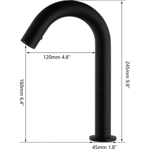 Basin Sink Vessel Matte Black Sensor Touchless Free Hand Faucet Mixer Brass Taps