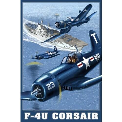 Vintage Tin Poster F-4u Corsair Rust Metal Tin Sign 8x12 Inch Retro Art Home Kitchen Bar Restaurant Garage Garden Wall Decor New