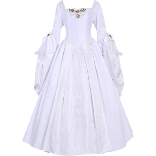 Anne of the Thousand Days Tudor Period Tudor dress cosplay costume Renaissance Tudor French Gown Anne Boleyn white wedding dress