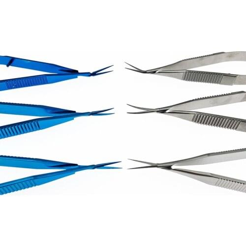 1pcs Capsule membrane scissors 11.5cm Ophthalmic microsurgery scissors Titanium/Stainless Steel