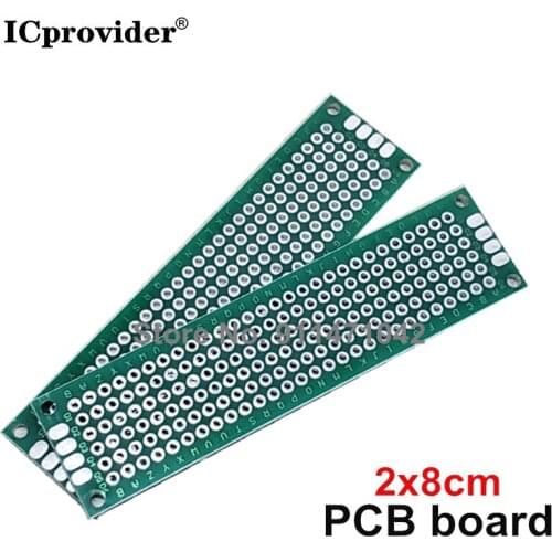 10pcs 2x8cm 2*8 Double Side Prototype PCB diy Universal Printed Circuit Board icprovider