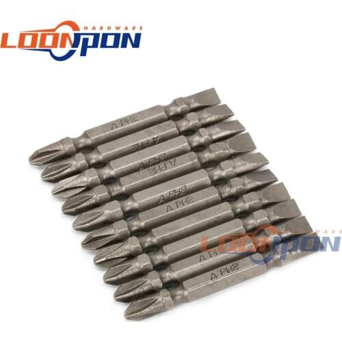 Electric Screwdriver Bits 1/4 Hex Shank PH2 65mm Double Side Screwdrivers Magnetic Screw Driver Bit 10Pcs