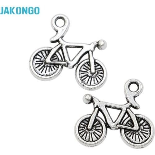 10PCS Tibetan Silver Plated Bicycle Bike Charms Beads Pendants for Jewelry Making DIY Handmade 14x16mm