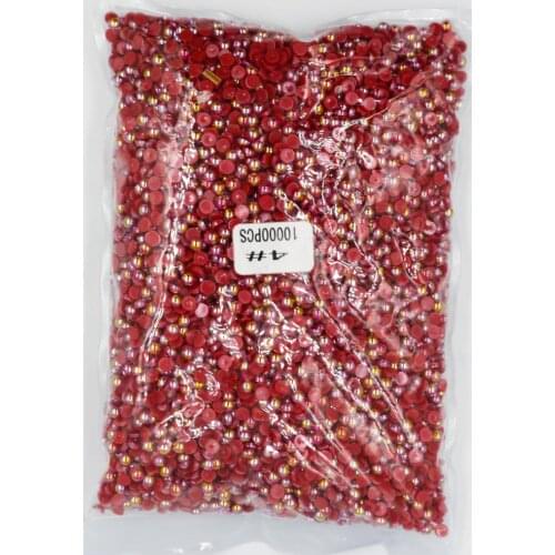 2mm,4mm,5mm,6mm,8mm,10mm,12mm Jelly Siam AB Flat back ABS round Half Pearl beads, imitation plastic half pearl beads