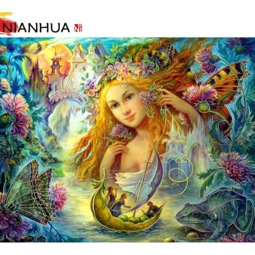 Diamond Painting Moon Angel Villain National Animal 5D DIY Mosaic Embroidery Round Square Home Decoration Rhinestone Set Gift