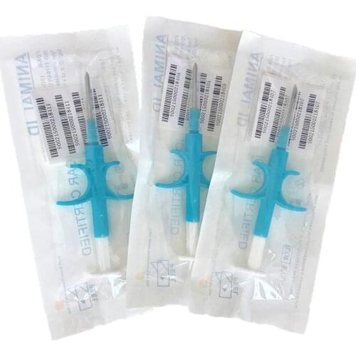 Free shipping 60pcs FDX-B 1.4*8mm Rfid Veterinary Transponder Syringe for animals/pet microchips EM4305