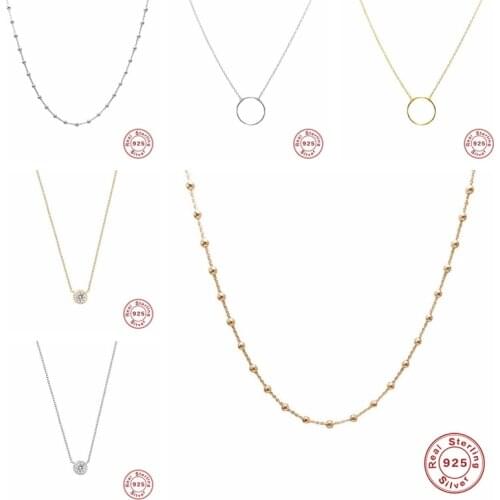 BOAKO Pendientes Plata 925 Necklace For Women 2020 Korean Crystal Necklace Charms Chains Fine Jewelry Choker Bijoux Femme #19