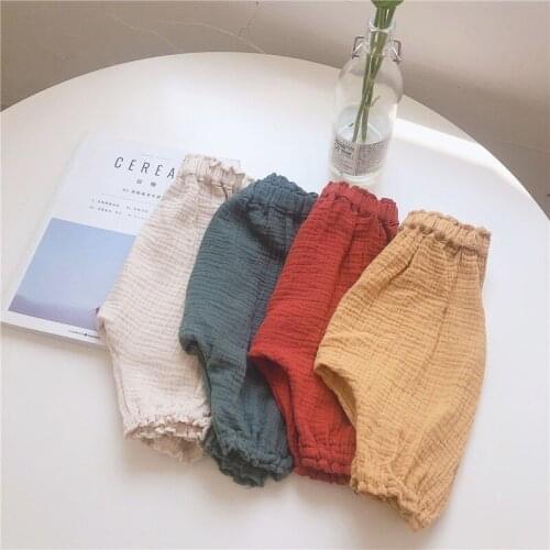 Unisex Pants Casual Elastic Waist Toddler Girls Knee Length Pants Summer 2019 Baby Boy Solid Fashion Pants New Arrival