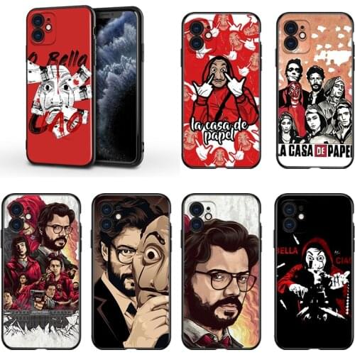 Spain TV Money Heist House For Apple iPhone 13 12 11 Mini XS XR X Pro MAX SE 2020 8 7 6 5 5S Plus Black Silicone Phone Case