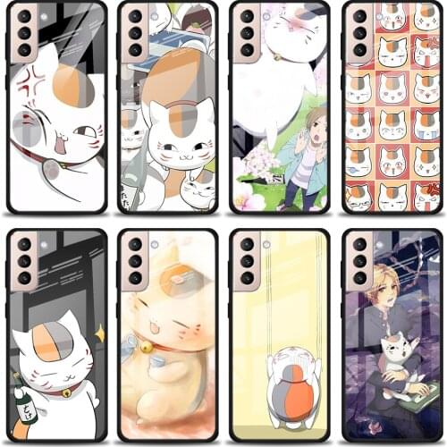 Natsume Yuujinchou Cat Tempered Glass Cover For Samsung Galaxy S21 Plus Ultra M21 M31 M51 A52 A72 Phone Case Coque