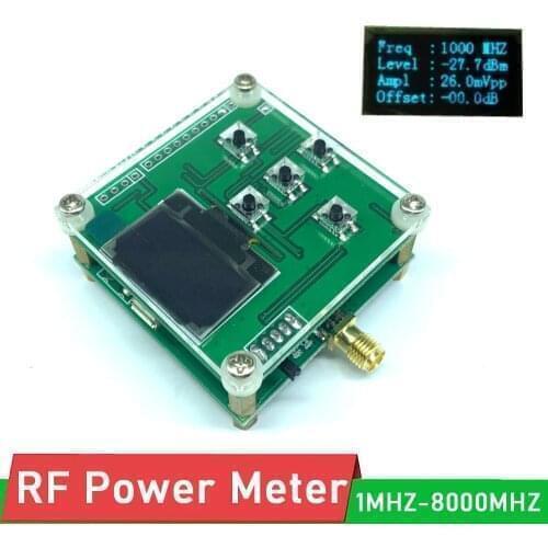8GHz 1MHZ-8000MHZ RF power meter OLED RF power attenuation value digital meter + Sofware 10W 30DB Attenuator HAM radio Amplifier