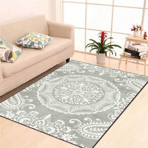 European-Style Exotic Rugs Cashew Flower Black and Blue Carpet Living Room Bedroom Bed Blanket Bathroom Kitchen Floor Mat