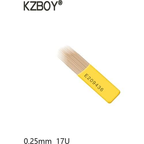 KZBOY 100 PCS Microblading Needles 304 stainless steel 17U Shape for Permanent Makeup Eyebrow Needle Blade