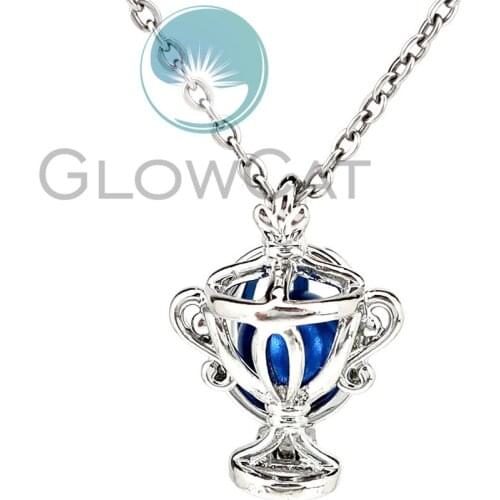 KK1239 Trophy Cup Beads Cage Locket Pendant Perfume Diffuser Pearl Cage Necklace