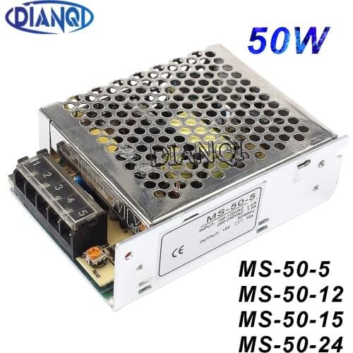 DIANQI mini size power supply MS-50W 5V 12V 15V 24V 10Aunit ac to dc converter variable dc mini size voltage regulator