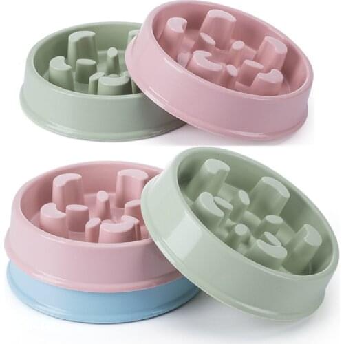 Pet Slow Eating Dog Bowl Slow Feeder Dog Food Bowl Hard Plastic Dog Slow Feeder Cat Pet Feeder NonSlip Anti Gulping Feeder Bowl
