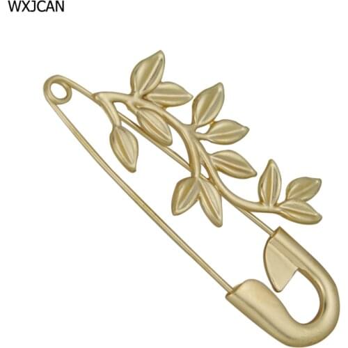 Fashion metal flower brooch pins Safety large vintage brooches for women Decorative Size 85*35mm