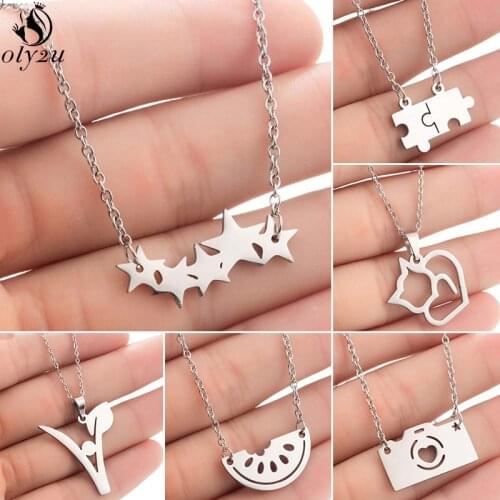 Fashion Star Pendant Clavicle Chain Necklace Choker for Women Everyday Neck Jewelry Cute Camera Cat Necklaces Bijoux Collares