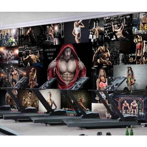 Fashionable gym boxing gym sexy men and women poster workwear background wall decoration wallpaper murals