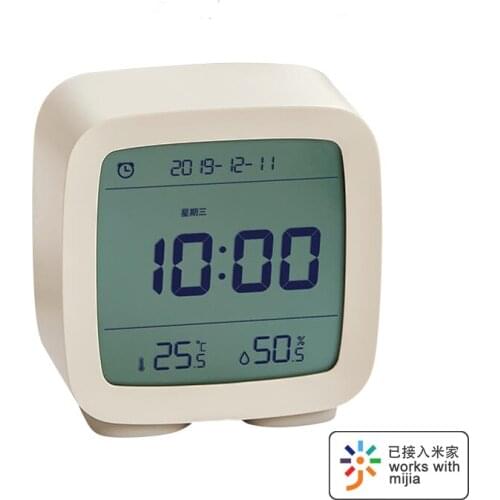 Newest Youpin Cleargrass Bluetooth Alarm Clock smart Control Temperature Humidity Display LCD Screen Adjustable Night light