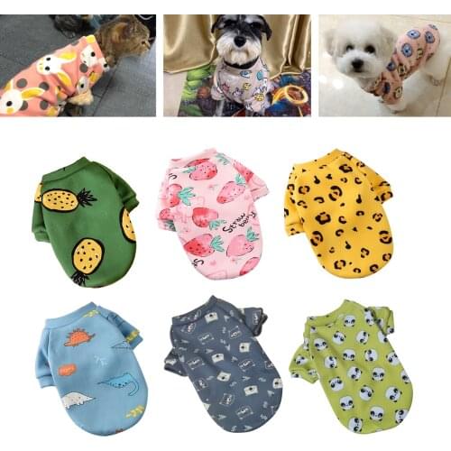 1PC Cute Print Small Dog Hoodie Coat Winter Warm Pet Clothes For Chihuahua Sweatshirt Puppy Cat Pullover Dogs Pets Soft Clothing