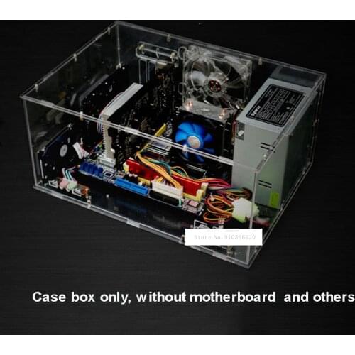 Full Transparent DIY Personalized Acrylic Computer Chassis Case Box Desktop PC Computer Case for ATX Mainboard Motherboard