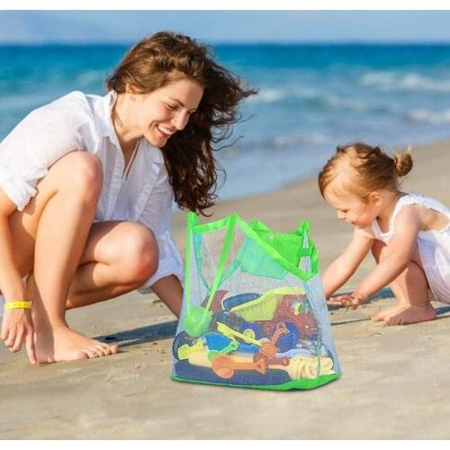 Portable Mesh Bag Baby Beach Toy Storage Mesh Bag Kids Beach Sand Toy Net Bag Fun Sports Swimming Bathroom Toy Towel Package