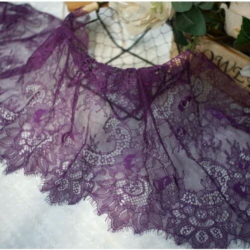 Wide 35CM length 3 meters Exquisite eyelash lace DIY clothing accessories hollow veil wedding dress fabric