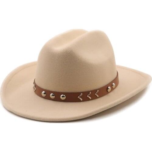 Womens hat fedoras Mens Wool sun cowboy hats autumn Winter felt panama with chain headgear for weddings black fashion chapel