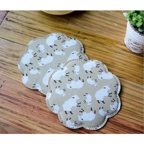 1PC Placemats Cotton Linen Insulation Dish Drying Mats Kitchen Mat Cotton linen thermal pad Fruit placemat Coaster OK 0454