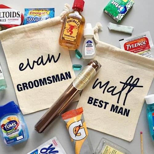 Groomsman hangovers kit bag customize bachelorette party gift bag wedding Favor Bag best man emergency survival kit welcome bags