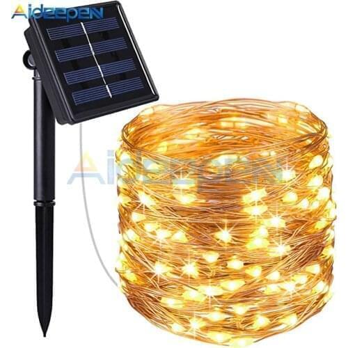 LED Outdoor Solar Lamp String Lights 100 LEDs Fairy Holiday Christmas Party Garland Solar Garden Waterproof Light 10m Decor