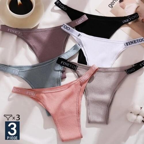 3PCS/Set Cotton Panties Briefs Women Underpants Female Sexy Panties Thong Womens Pantys Underwear Solid Color Intimate Lingerie